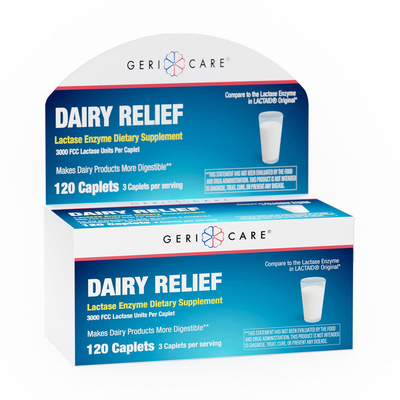 Dietary Supplement Geri-Care Lactase Enzyme 9,000 IU Strength Caplet 72 per Bottle (Case of 72 Bottles)