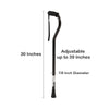 McKesson Black Aluminum Offset Cane, 30 – 39 Inch Height