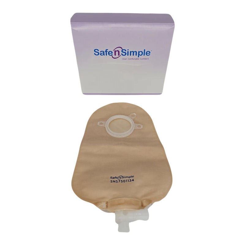 Urostomy Pouch Safe n Simple Two-Piece System 9 Inch Length Without Barrier Drainable (80/CS) 
