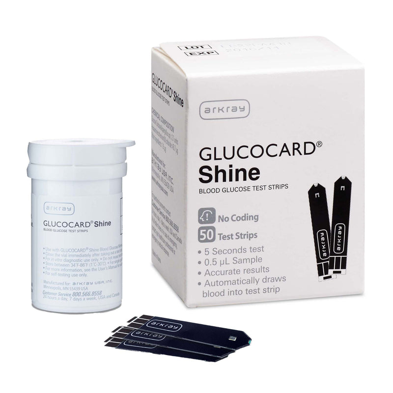 Glucocard Shine Blood Glucose Test Strip for use with Monitoring Meter (Case of 600)