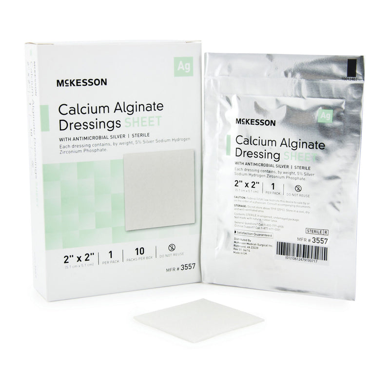 Silver Alginate Dressing McKesson 2 X 2 Inch Square Sterile (Case of 100)
