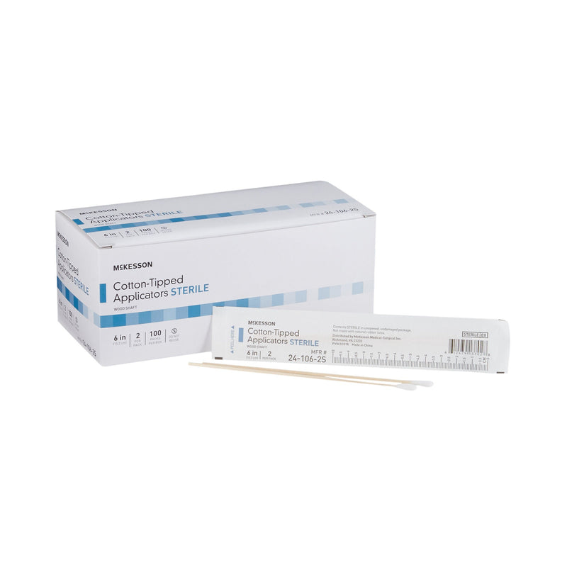 McKesson Cotton Tip Wood Shaft Swabsticks, 6-Inch Length (Case of 1000)