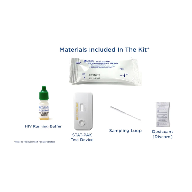 Sexual Health Test Kit STAT-PAK HIV-1/2 20 Tests CLIA Waived Sample Dependent