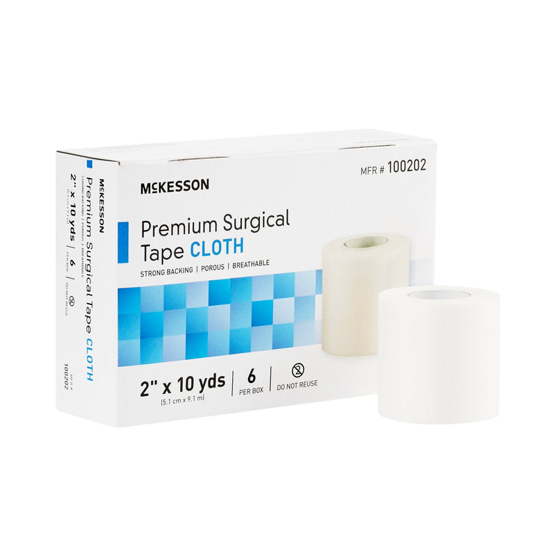 Medical Tape McKesson White 2 Inch X 10 Yard Silk-Like Cloth NonSterile 
