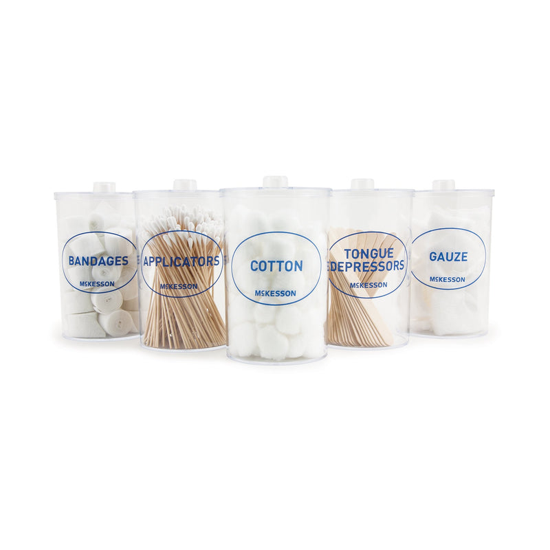 McKesson Plastic Labeled Sundry Jar, 4.25 x 6.6 in (Set of 5)