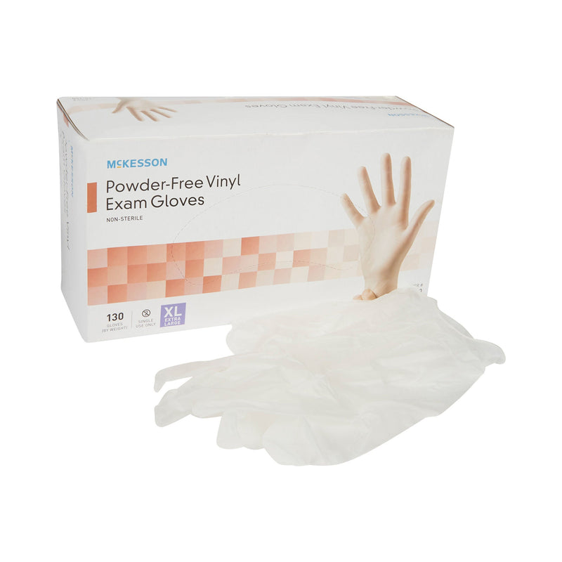 McKesson Vinyl Exam Glove, Extra Large, Clear (Case of 1300)