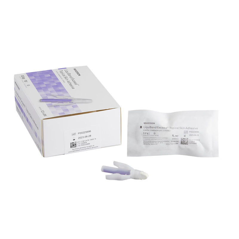 Skin Adhesive McKesson LiquiBand Exceed 0.8 mL Liquid Precision and Dome Applicator Tip 2-Octyl Cyanoacrylate (Case of 60)