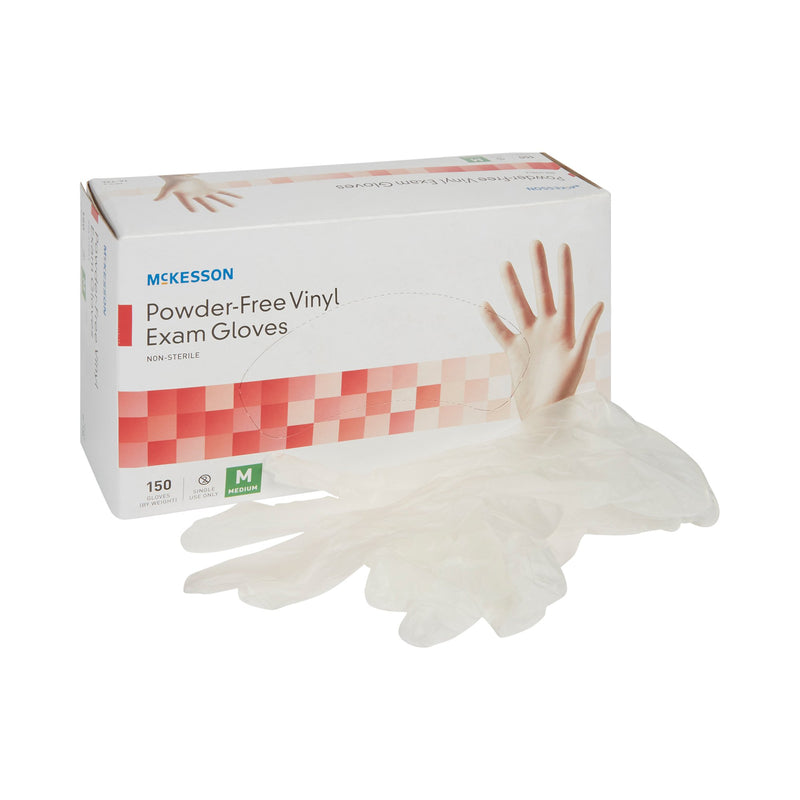 McKesson Vinyl Exam Glove, Medium, Clear (Case of 1500)