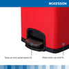 McKesson Trash Can with Plastic Liner, Square, Steel, Red, 5 Gallon 