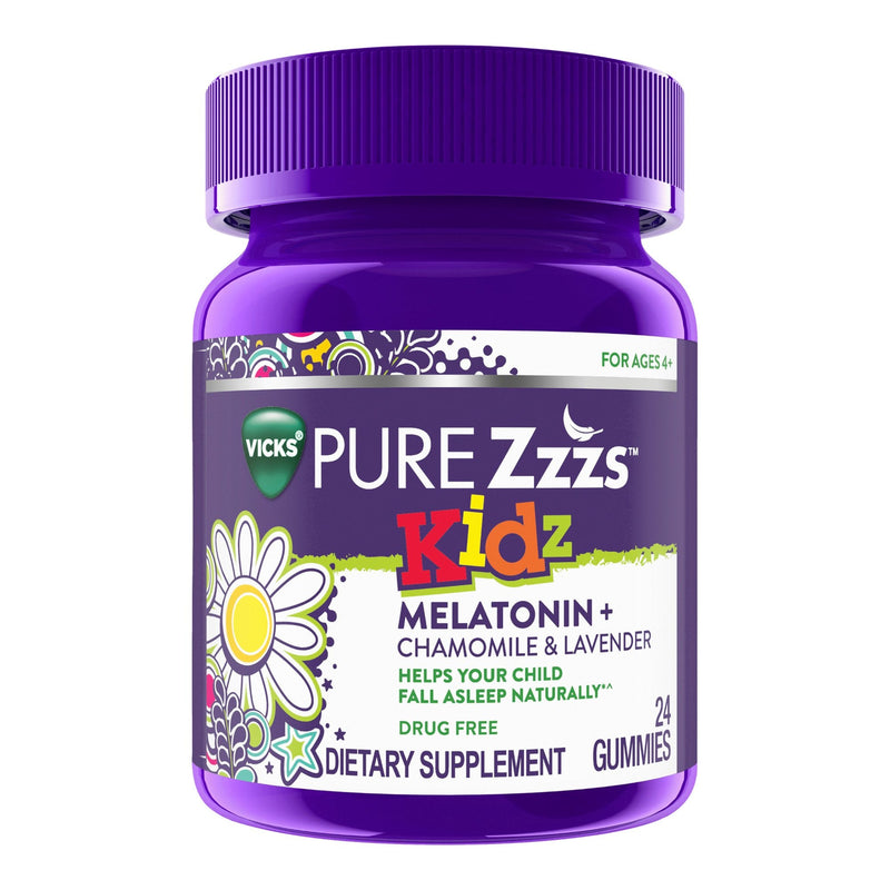 Vicks Pure Zzzs Kidz Gummies, Natural Berry Flavor 