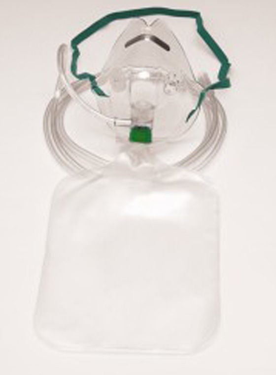 NonRebreather Oxygen Mask Salter Labs Elongated Style Adult One Size Fits Most Adjustable Head Strap 