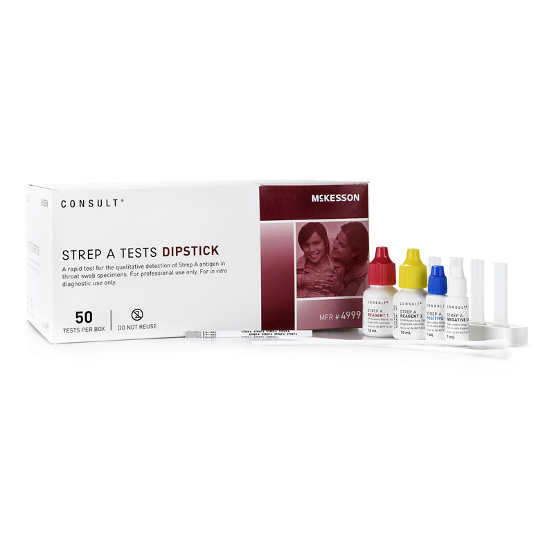 Respiratory Test Kit McKesson Consult Strep A Test 50 Tests CLIA Waived