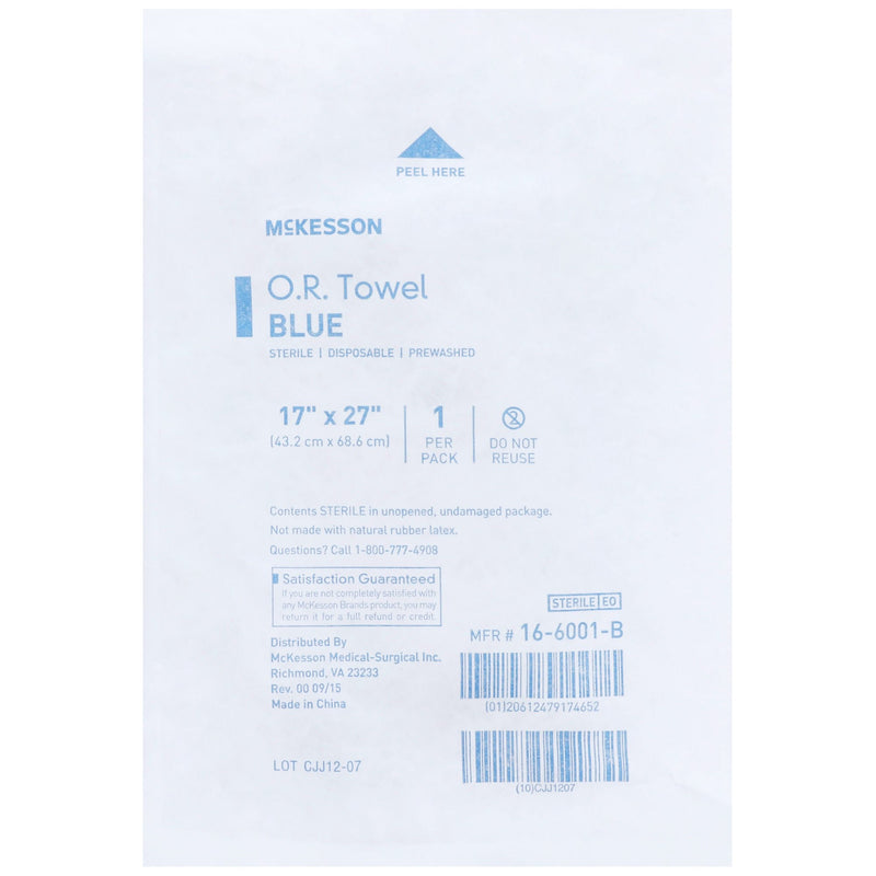 McKesson Sterile Blue O.R. Towel, 17 x 27 Inch 
