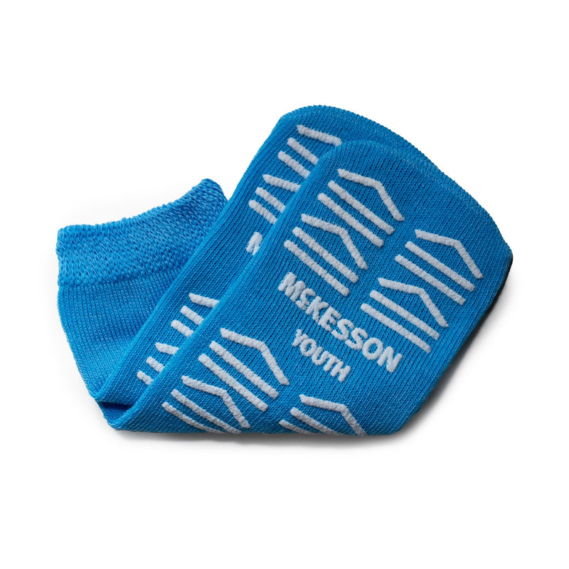 McKesson Slipper Socks, Double Tread, Youth Size, Light Blue (Case of 48 Pairs)