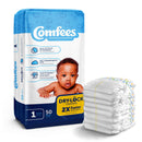 Attends Comfees Premium Diapers, Unisex, Tab Closure, Size 1 (Case of 200)
