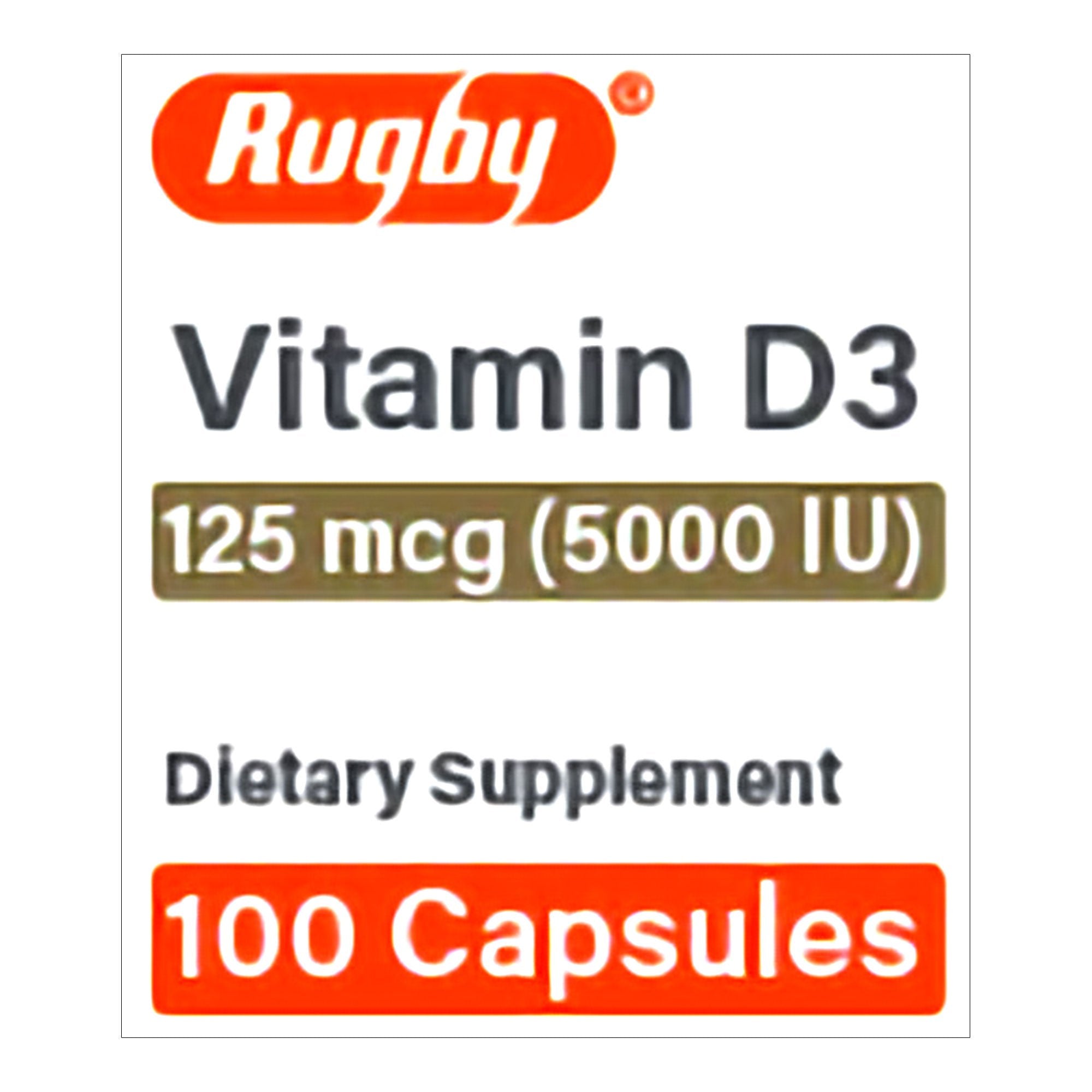 Vitamin Supplement Vitamin D3 125 mcg Strength Capsule 100 per Bottle 