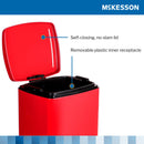 McKesson Red Square Step-On Trash Can, 8 gallon (Case)