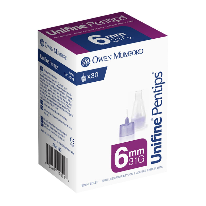 Unifine Pentips Standard Insulin Pen Needle, 31 Gauge, 6 mm Length (1500/CS)