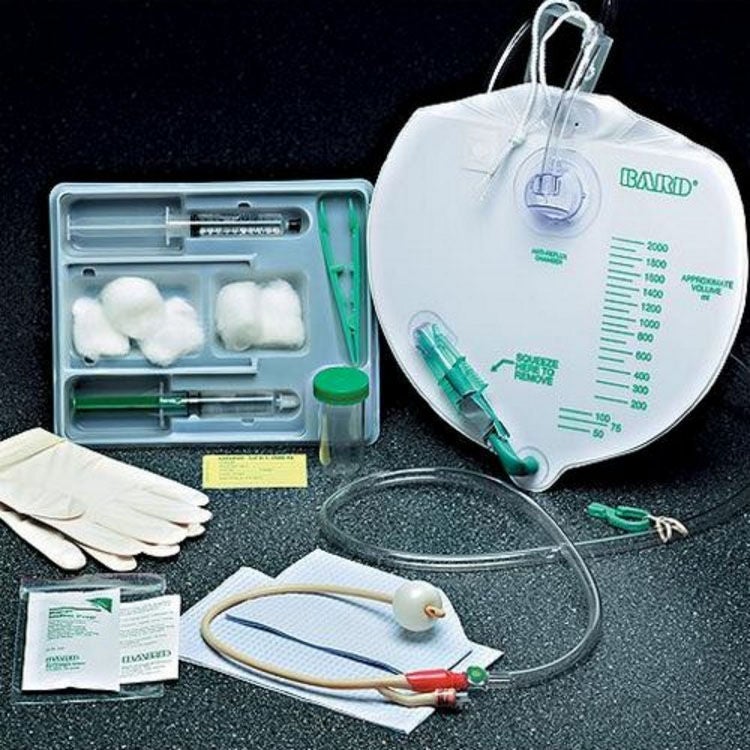 Indwelling Catheter Tray Advance Foley / Coude Tip 16 Fr. 5 cc Balloon Latex (Case of 10)