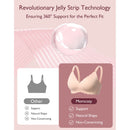 Nursing Bra Momcozy Jelly Strip 34 to 36 Inch Chest Medium Beige Back Hook and Eye Closure Adjustable Shoulder Strap 