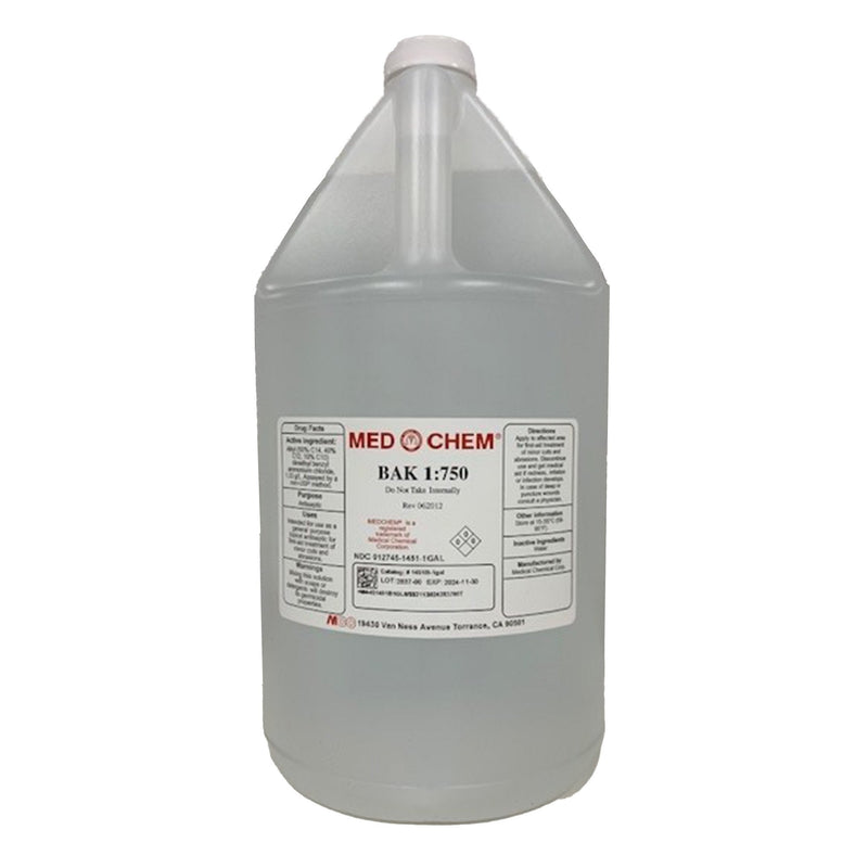 Medical Chemical BAK 1:750 Benzalkonium Chloride Antiseptic, 1-gallon Bottle 