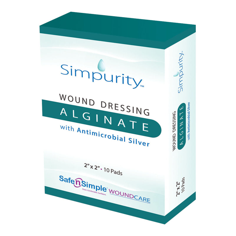 Silver Alginate Dressing Simpurity 2 X 2 Inch Square Sterile (Case of 160)