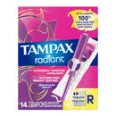 Tampax Radiant Tampons Regular Absorbency Unscented (Box of 14)