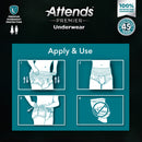 Attends Premier Underwear, Heavy Absorbency, Medium, 34 to 44 Inch Waist/Hip (Case of 56)