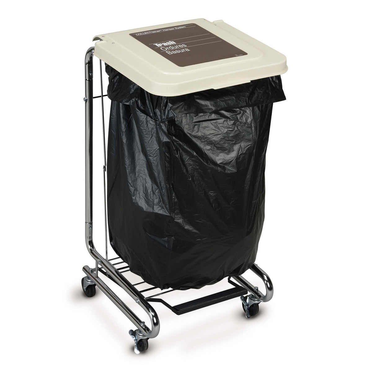Hamper Stand Premier Rolling Square 30 to 3 gal. Foot Pedal Self-Closing Lid (Case)