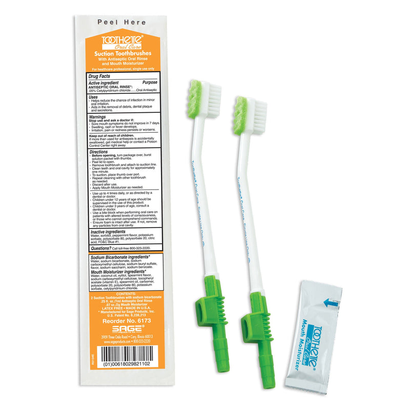 Toothette Suction Toothbrush Kit with Oral Rinse (Case of 100)