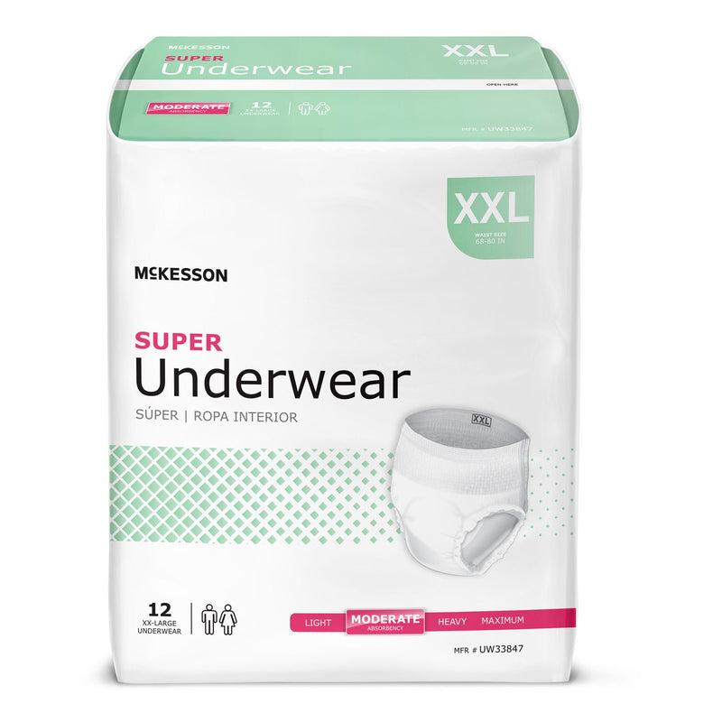 McKesson Super Moderate Absorbency Incontinence Underwear, 2X-Large (Case of 48)