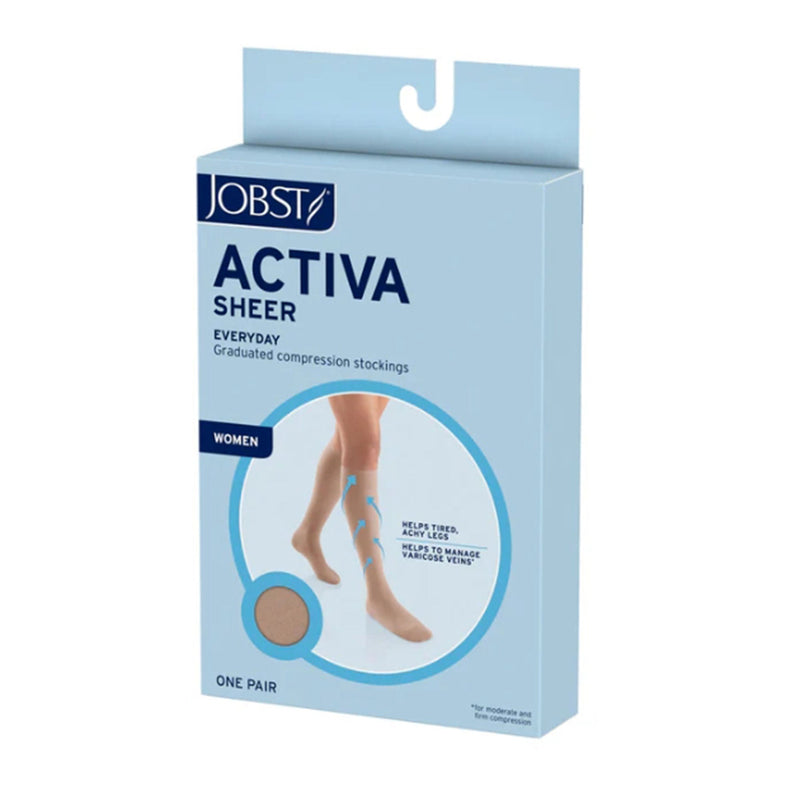 Compression Stocking Jobst ACTIVA Knee High Small Sun Bronze Closed Toe (Pair) 