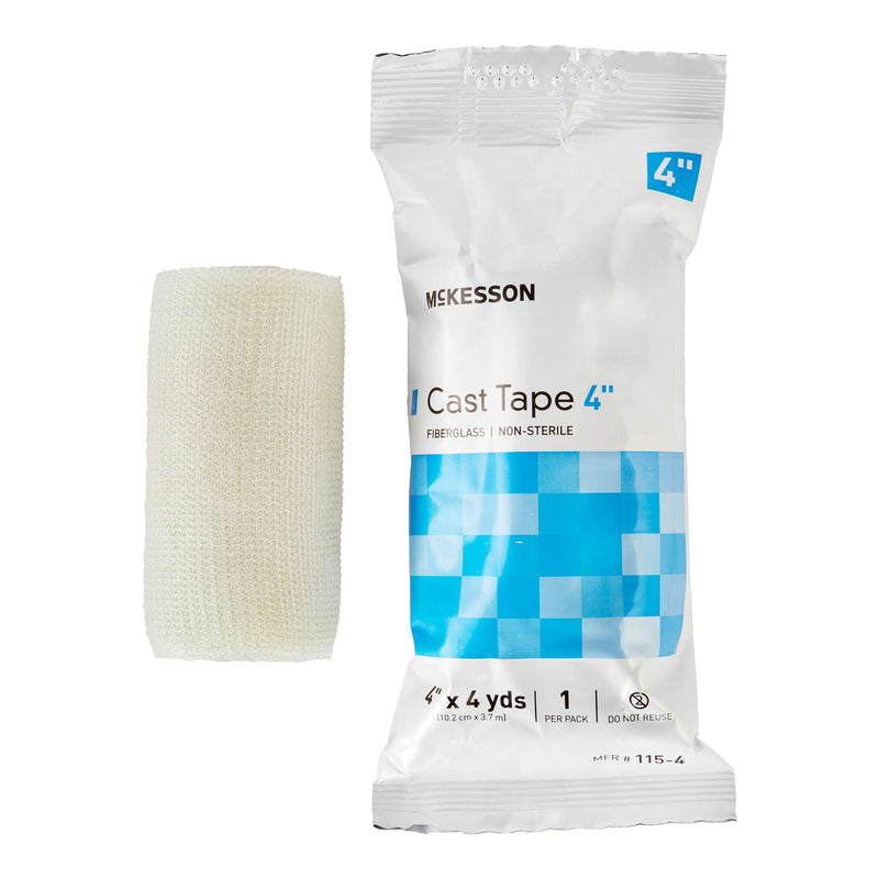 McKesson White Cast Tape, 4 Inch x 4 Yard (Box of 10 Rolls)