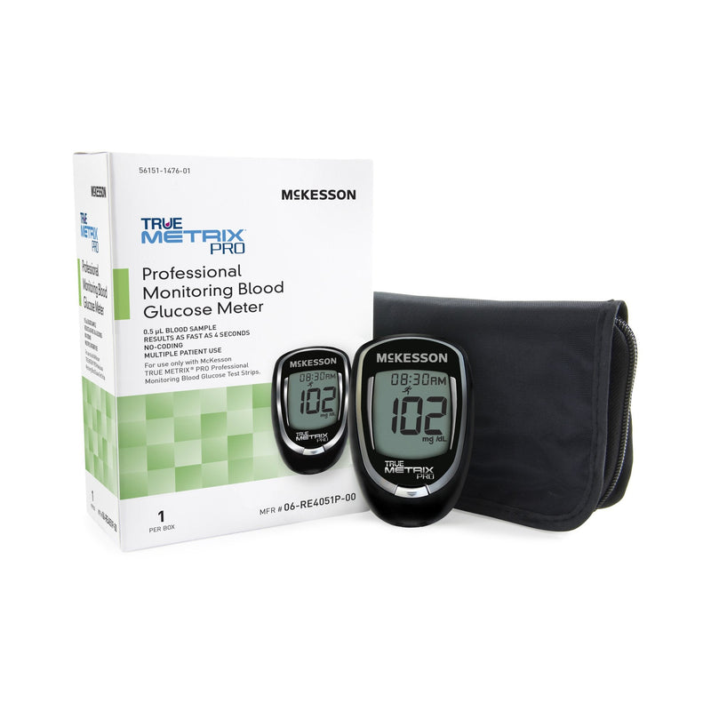 Blood Glucose Meter McKesson TRUE METRIX PRO 4 Second Results Stores up to 500 Results No Coding Required 