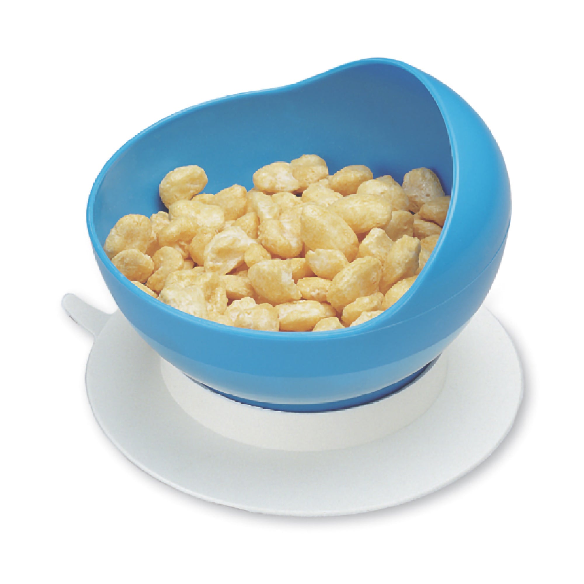 Scoop Bowl with Suction Cup Base Maddak Plastic Blue Reusable 