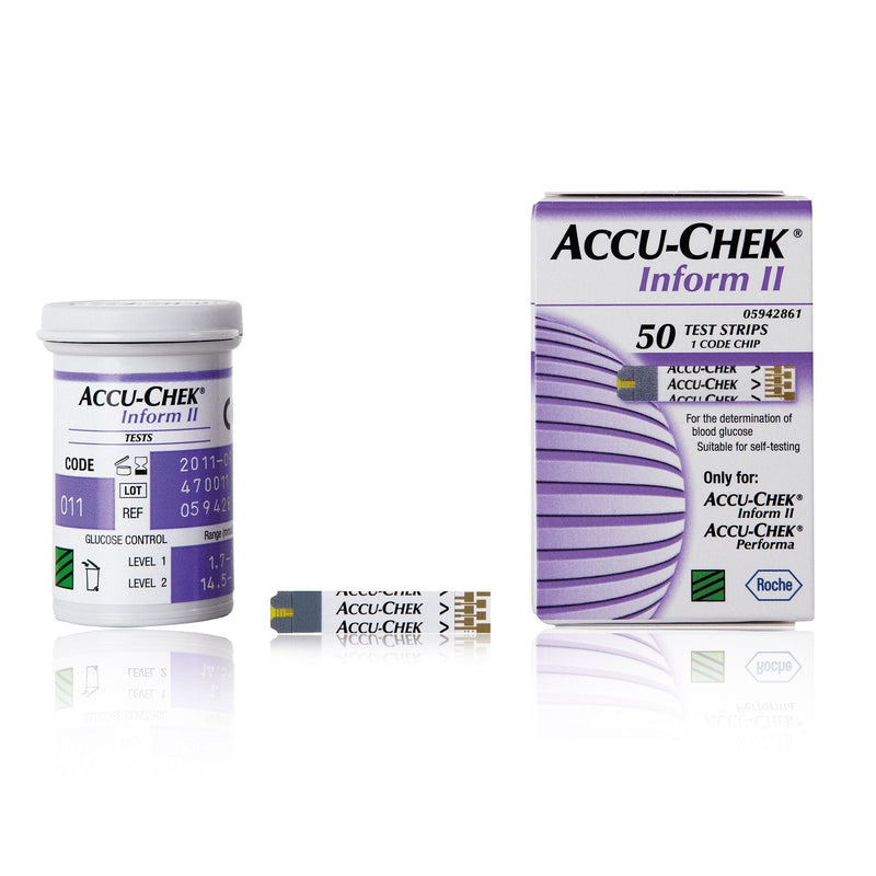 Blood Glucose Test Strips Accu-Chek Inform II 50 Strips per Pack For ACCU-CHEK Inform II Meter 