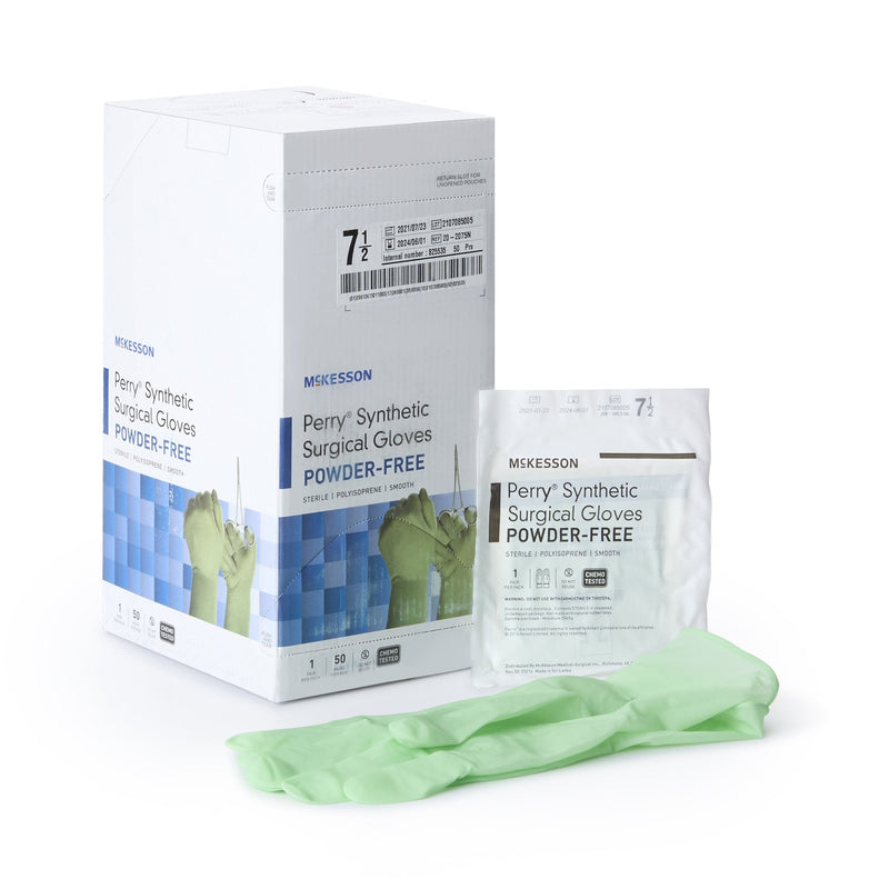 McKesson Brand McKesson Perry Performance Plus Polyisoprene Surgical Glove, Size 7.5, Green (200/CS) 