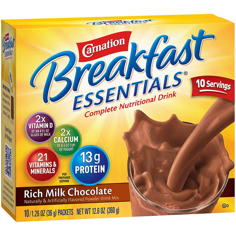 Carnation Breakfast Essentials Chocolate Nutritional Drink (Case of 60)