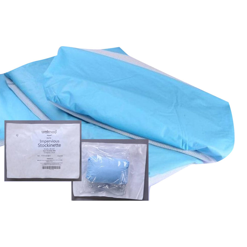 Welmed Surgical Stockinette, Blue / White, 12 x 48 Inch (Case of 10)