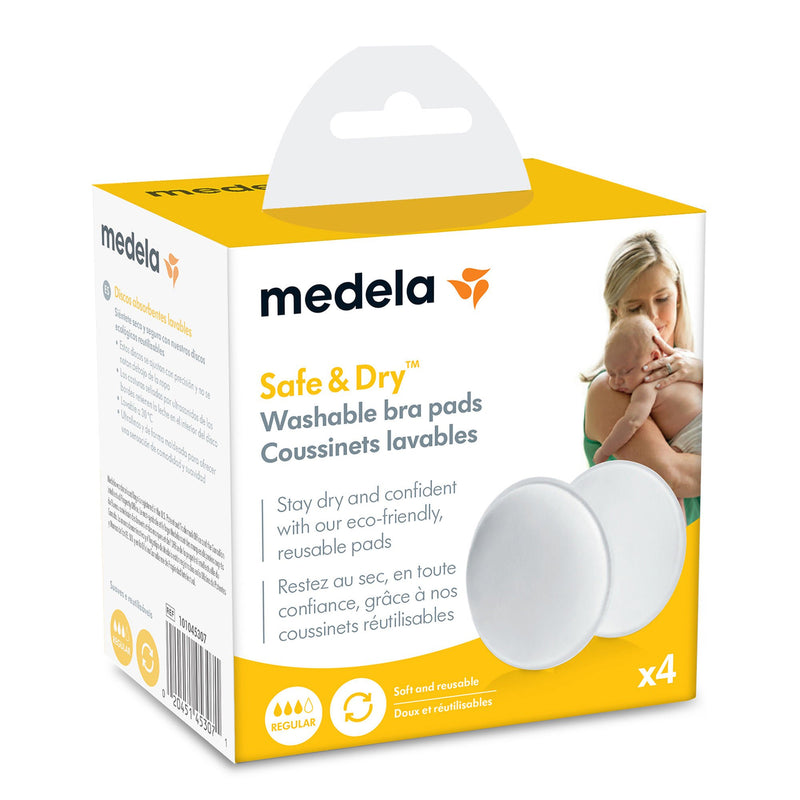 Nursing Pad Medela Safe & Dry One Size Fits Most Microporous Fabric Reusable (4/PK)