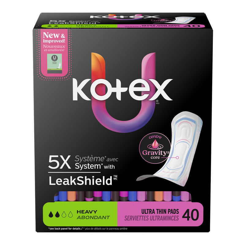 Feminine Pad U by Kotex Ultra Thin Heavy Absorbency (Case of 240)