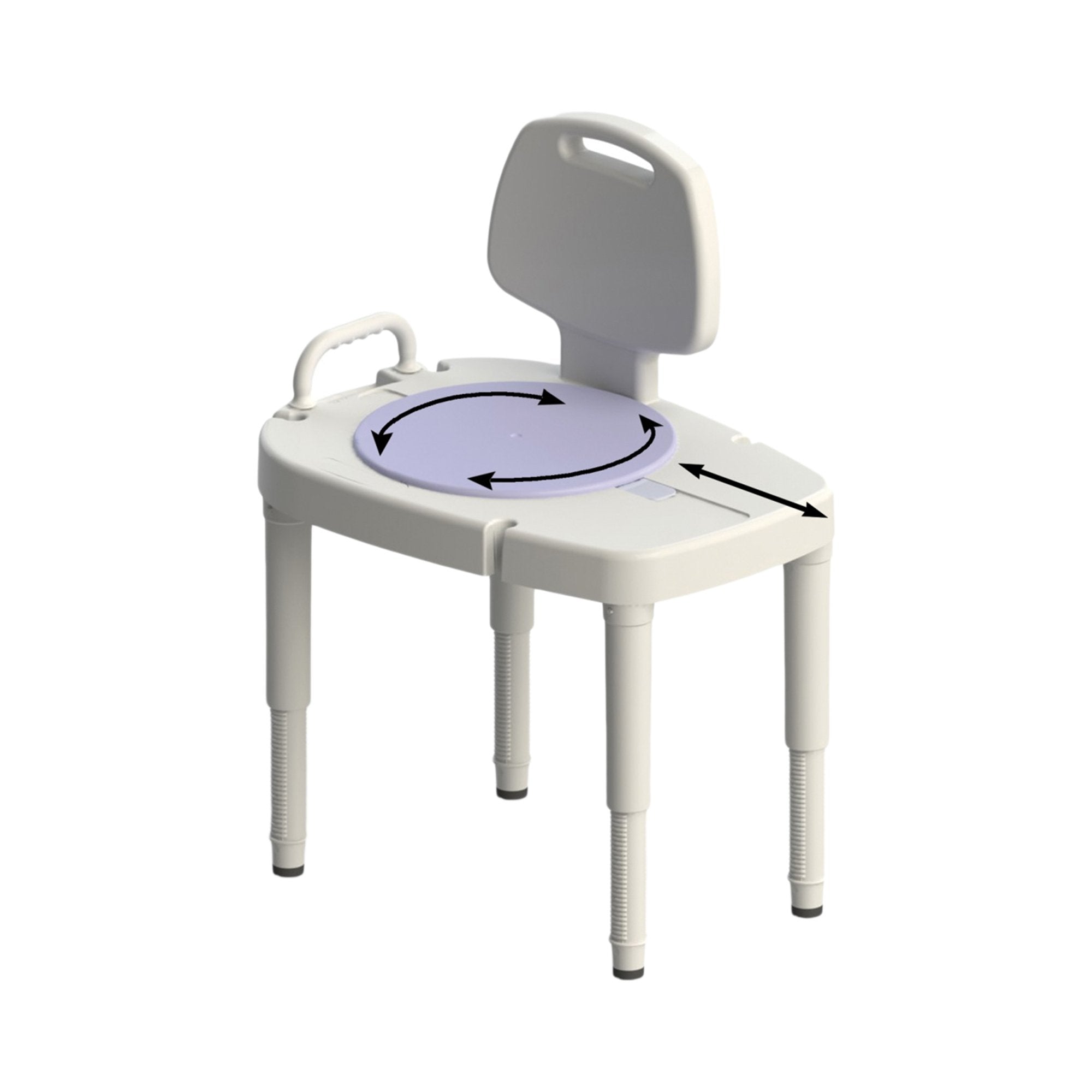 Maddak Bath Transfer Bench Removable Arm Rail 16 to 23 Inch Seat Height 450 lbs. Weight Capacity 