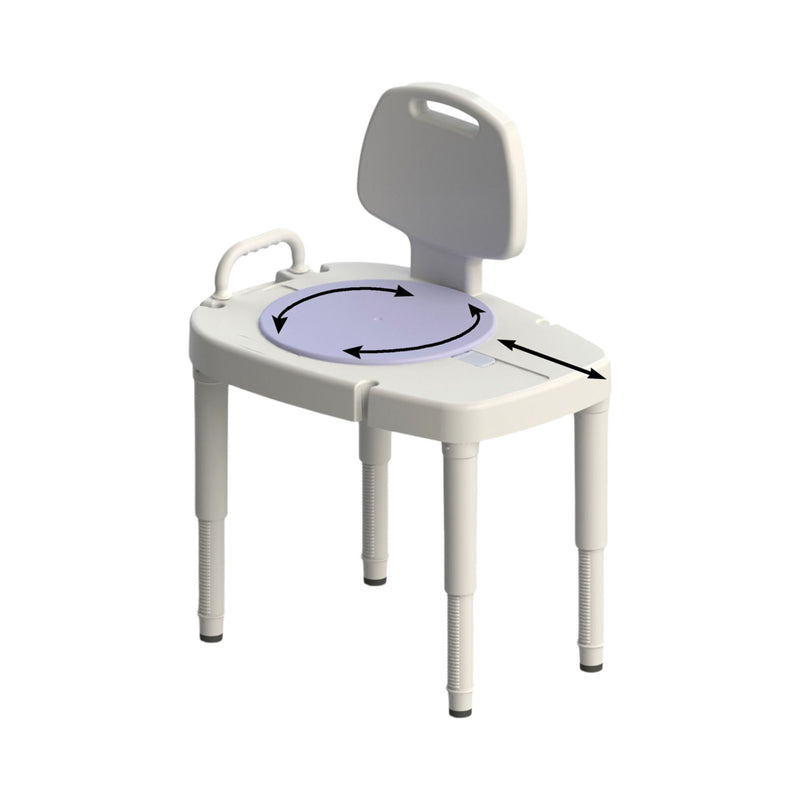 Maddak Bath Transfer Bench Removable Arm Rail 16 to 23 Inch Seat Height 450 lbs. Weight Capacity (Each)