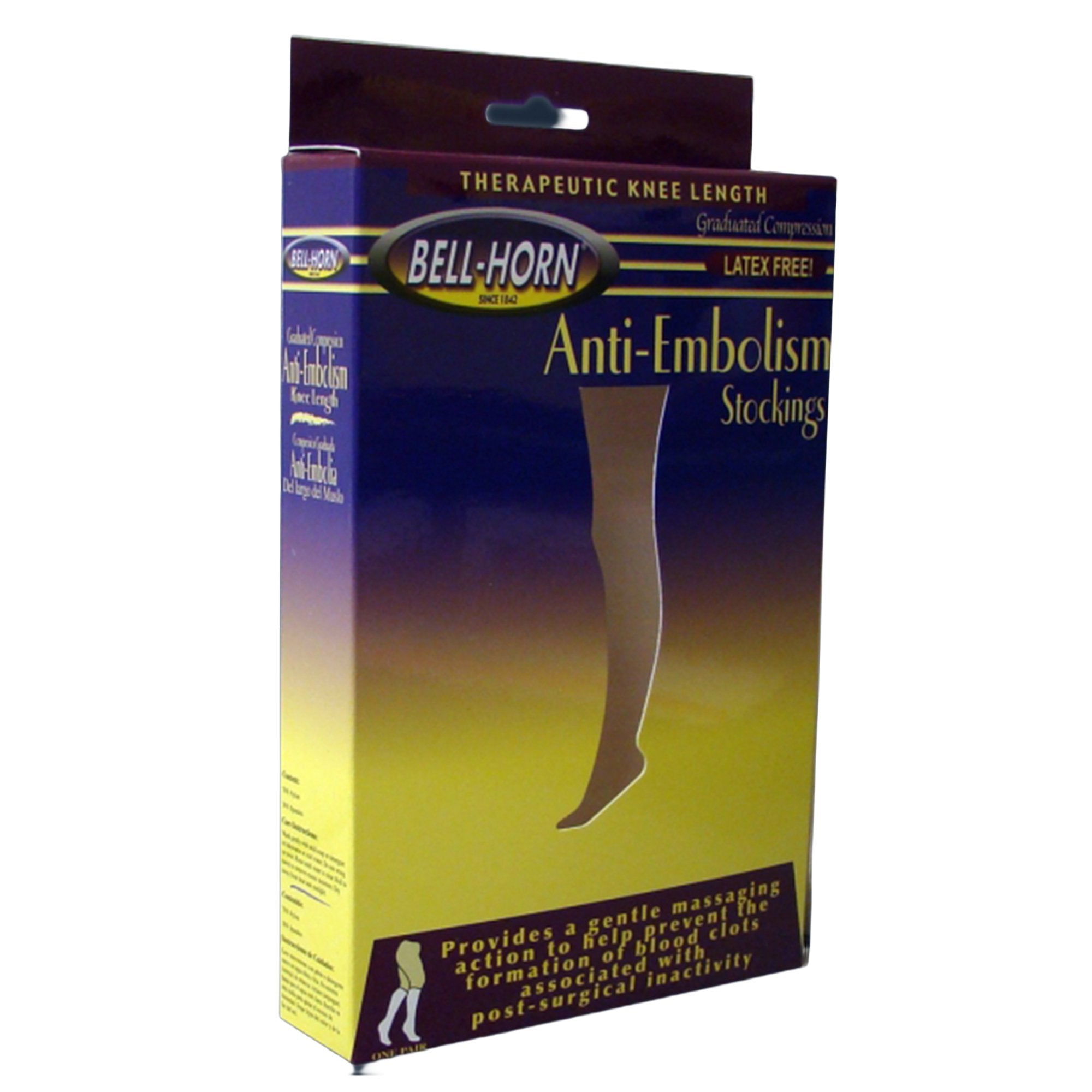 DJO Bell-Horn Knee Length Anti-Embolism Stockings, 3X-Large/Reg, Beige 
