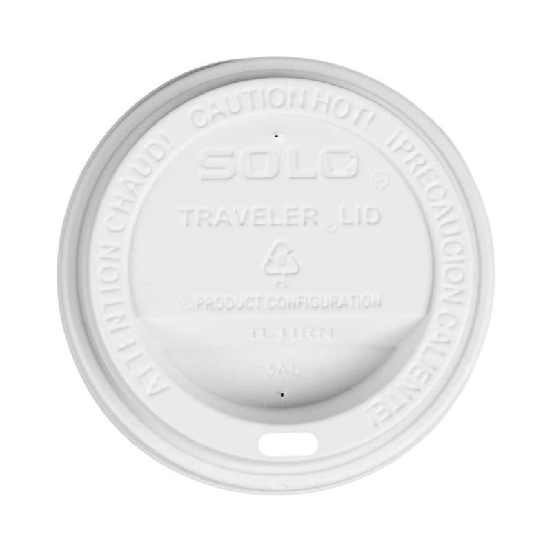 Dome Lid Traveler For 12 to 24 oz. Cups White Polystyrene Disposable (Case of 1000)