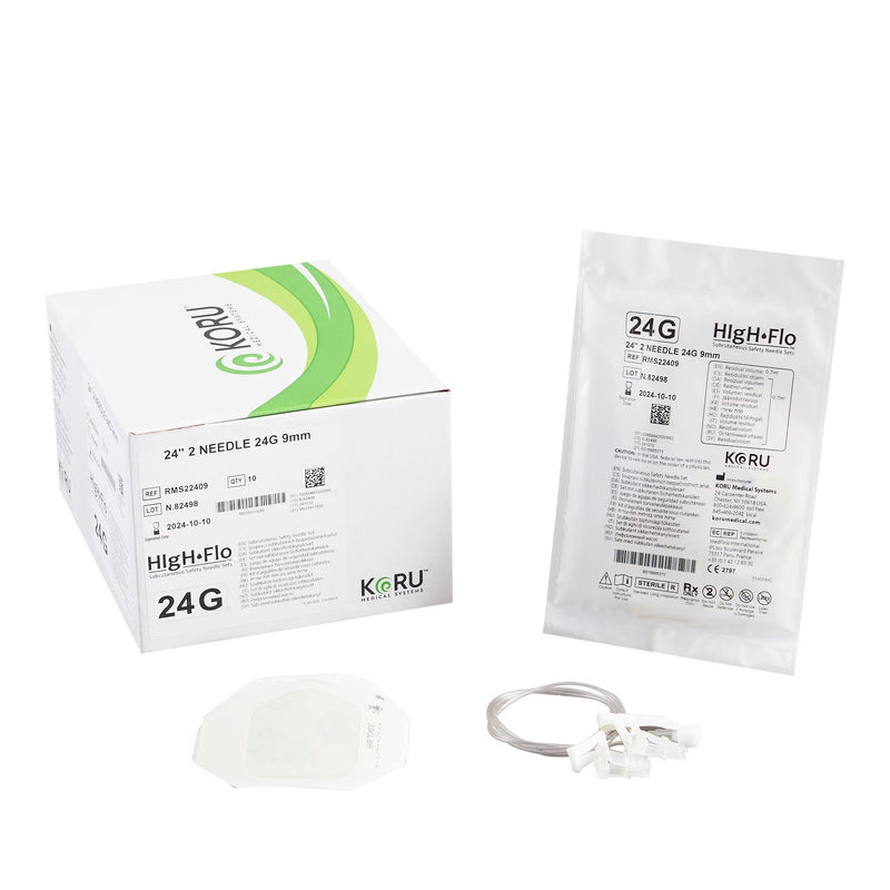 Sub-Q Infusion Set HIgH-Flo2 2 X 24 Gauge 9 mm 24 Inch Tubing Without Port 