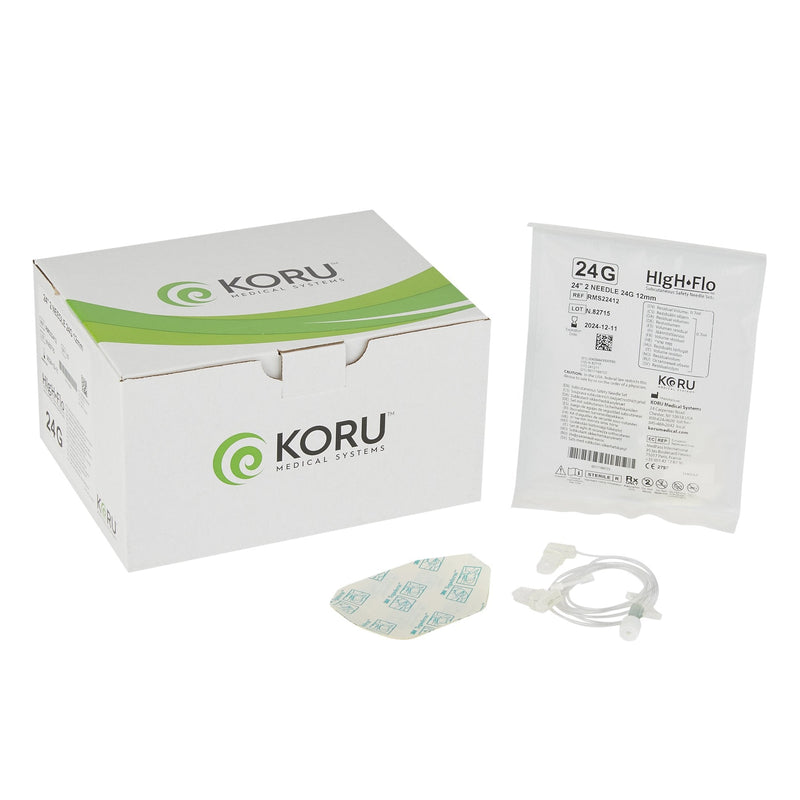 Sub-Q Infusion Set HIgH-Flo2 2 X 24 Gauge 12 mm 24 Inch Tubing Without Port 