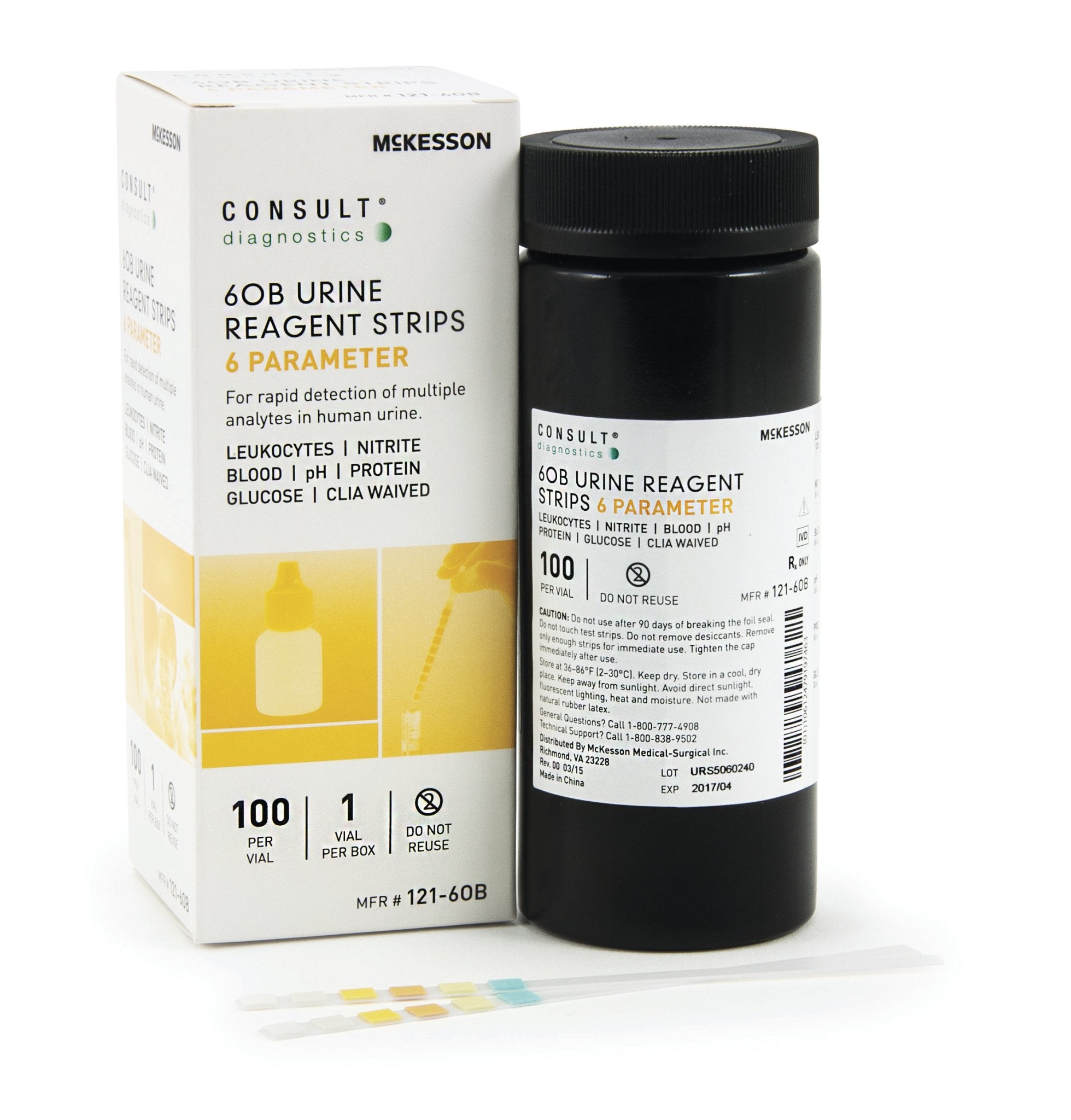 Urinalysis Reagent McKesson Consult Blood, Glucose, Leukocytes, Nitrite, pH, Protein For McKesson CONSULT 120 Ultra Urine Analyzer (MFR # 121-120)