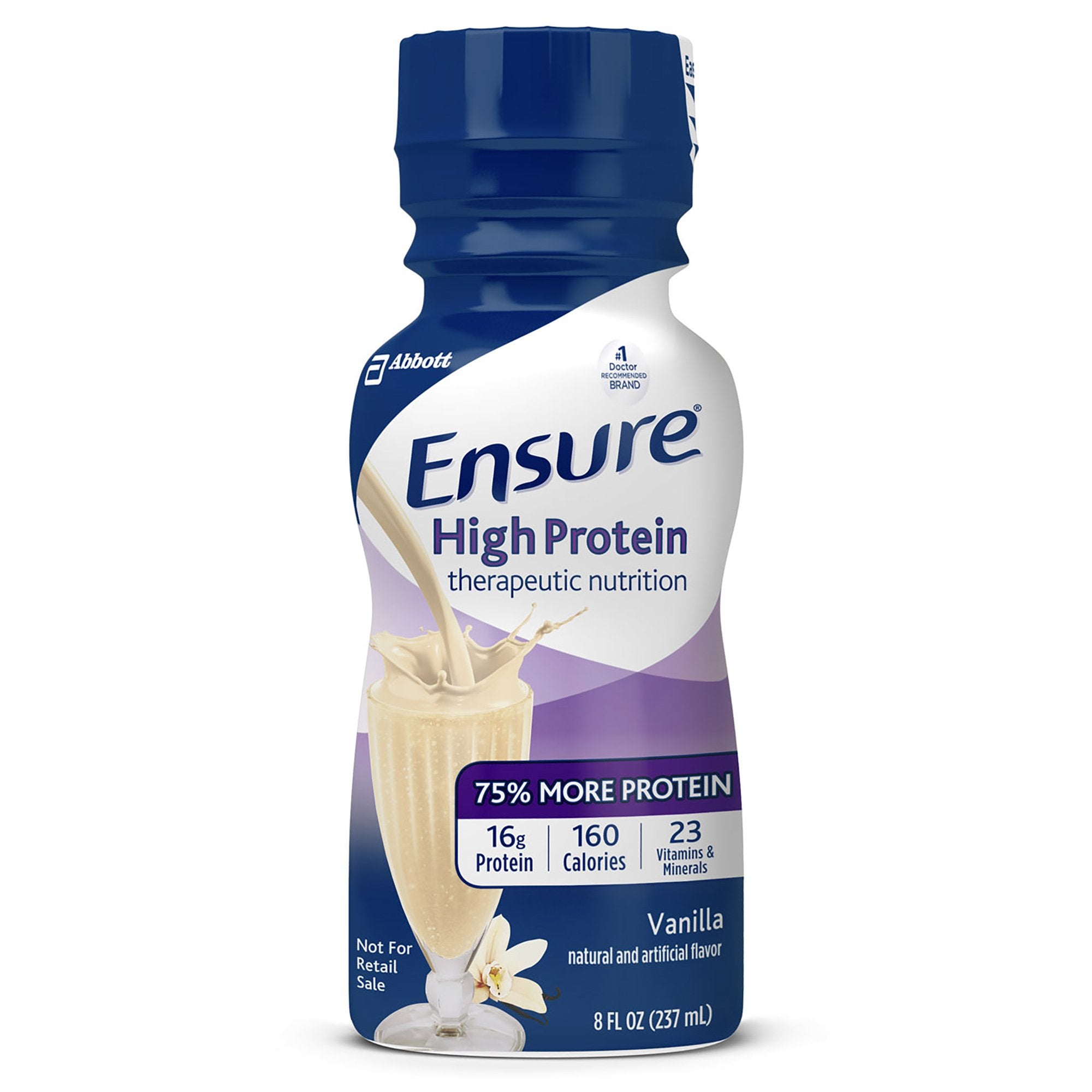 Oral Supplement Ensure High Protein Therapeutic Nutrition Shake Vanilla Flavor Liquid 8 oz. Bottle 