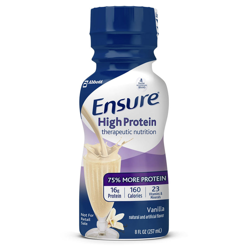 Oral Supplement Ensure High Protein Therapeutic Nutrition Shake Vanilla Flavor Liquid 8 oz. Bottle 